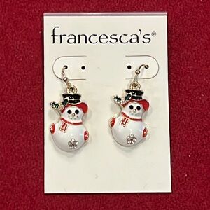 Francesca’s Snowman Earrings NEW